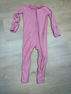 Little Sleepies Pink Zip Footed One-Piece Pajama 6/12M